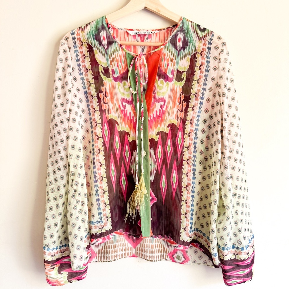 Zara Multicolor Printed Top Size Small - Picture 2 of 11